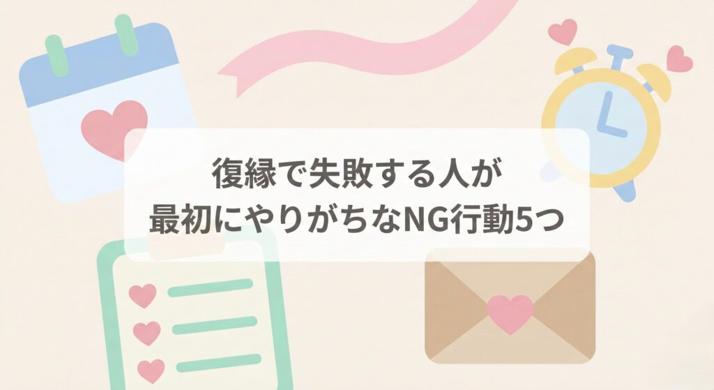 復縁で失敗する人が最初にやりがちなNG行動5つ