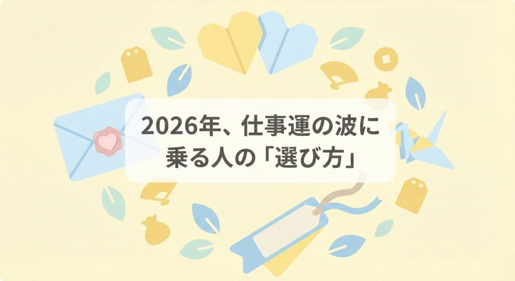 2026年、仕事運の波に乗る人の「選び方」