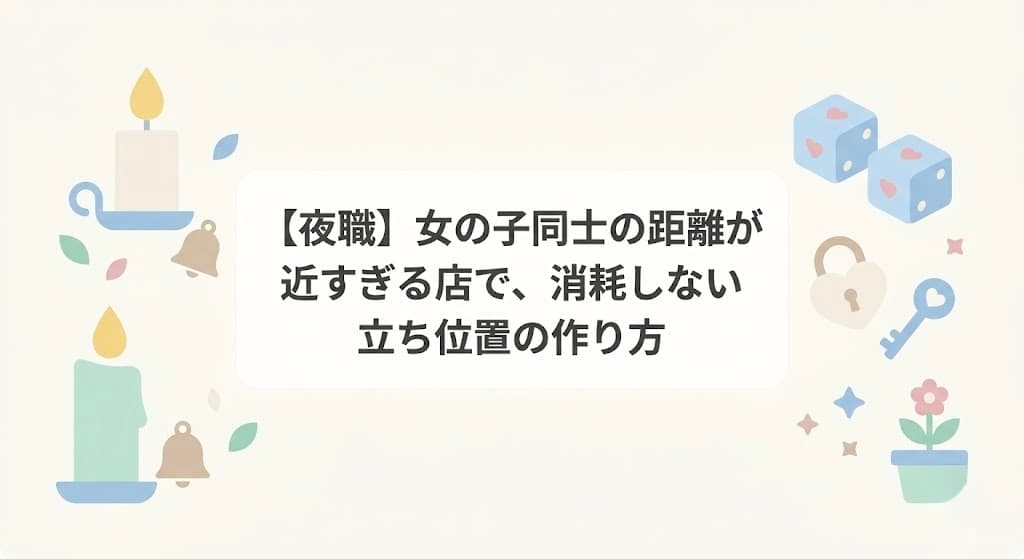 【夜職】女の子同士の距離が近すぎる店で、消耗しない立ち位置の作り方