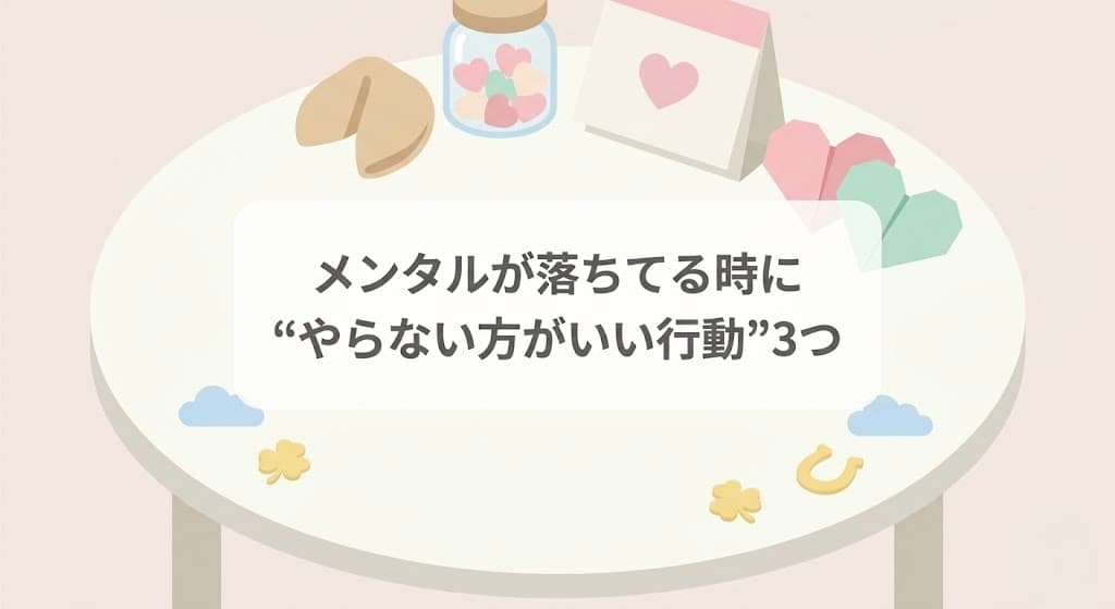 メンタルが落ちてる時に“やらない方がいい行動”3つ