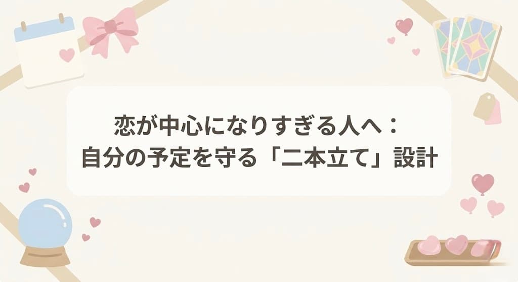 恋が中心になりすぎる人へ：自分の予定を守る「二本立て」設計