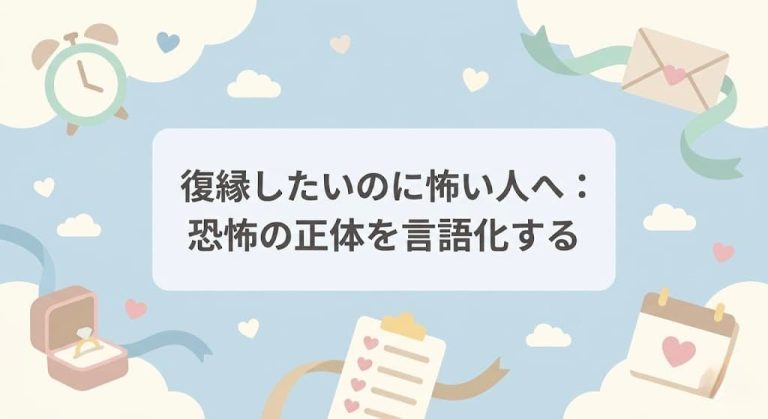 復縁したいのに怖い人へ：恐怖の正体を言語化する