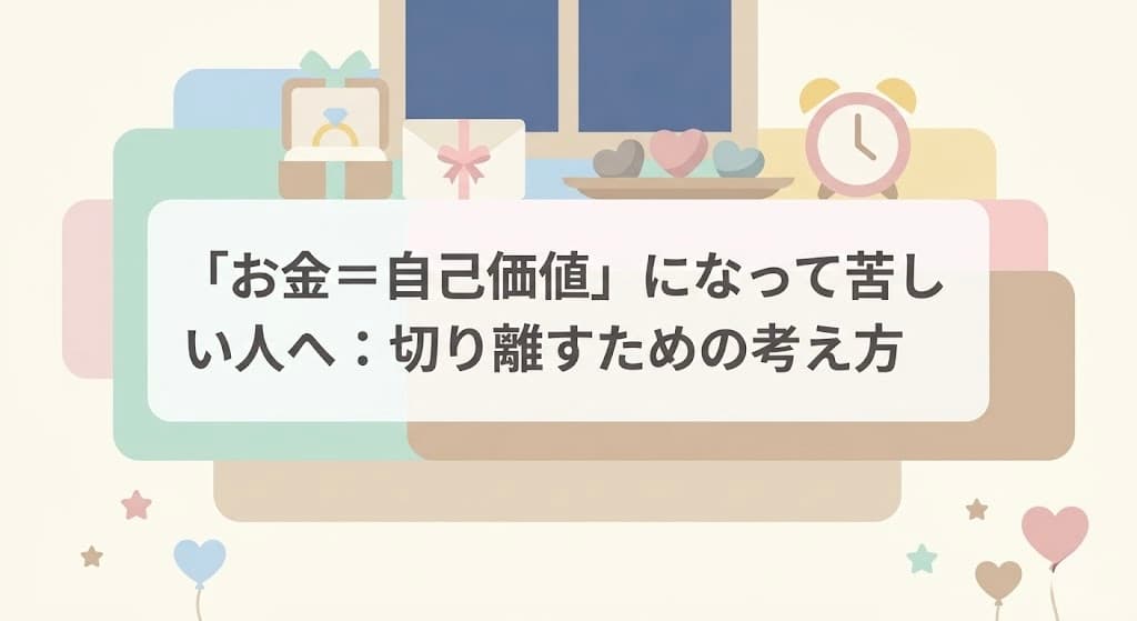「お金＝自己価値」になって苦しい人へ：切り離すための考え方