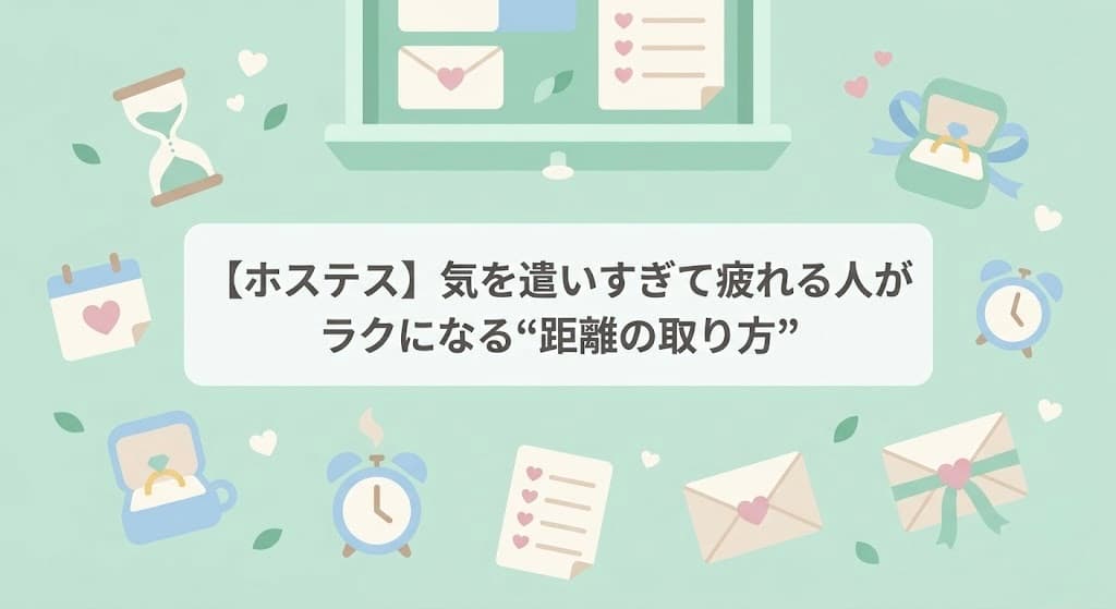 【ホステス】気を遣いすぎて疲れる人がラクになる“距離の取り方”