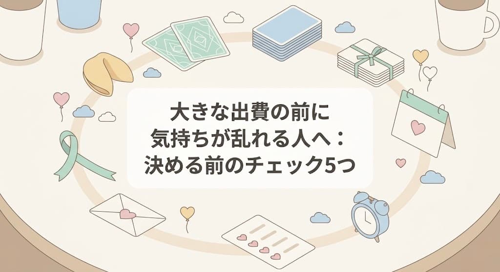 大きな出費の前に気持ちが乱れる人へ：決める前のチェック5つ