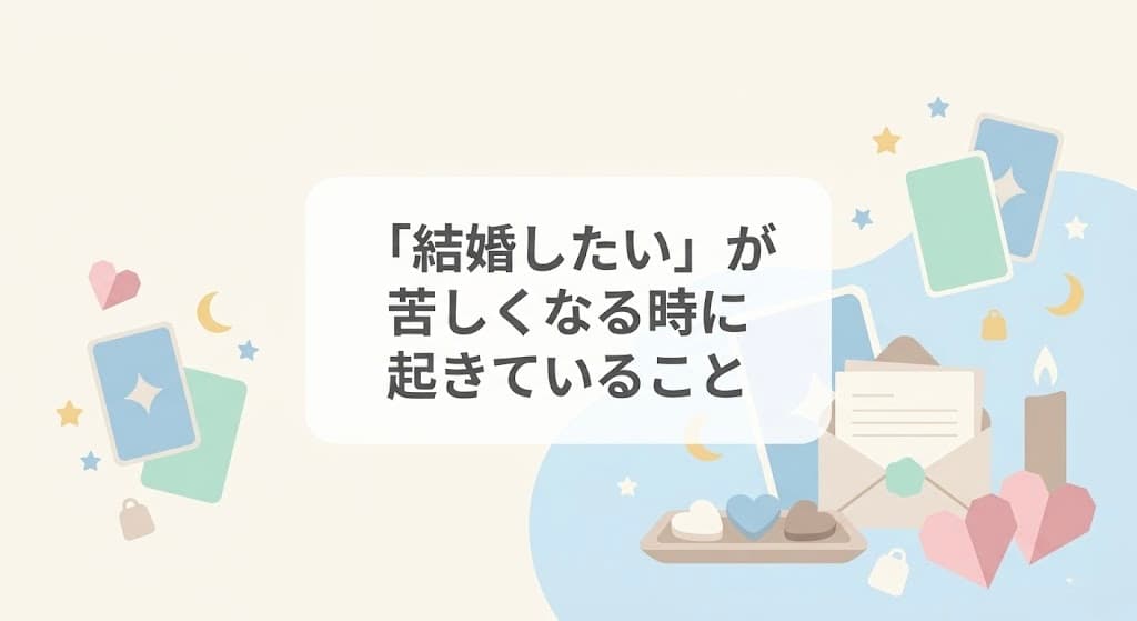 「結婚したい」が苦しくなる時に起きていること