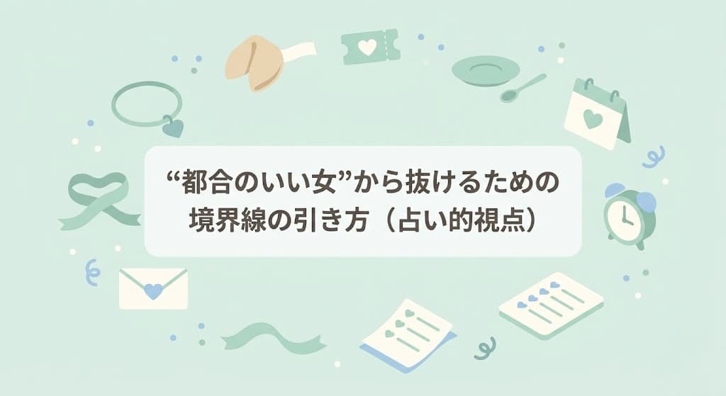 “都合のいい女”から抜けるための境界線の引き方（占い的視点）